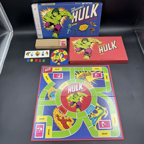 New Open Box Vintage 1978 Incredible Hulk Game Fantastic Four 100% Complete MB - Picture 1 of 9